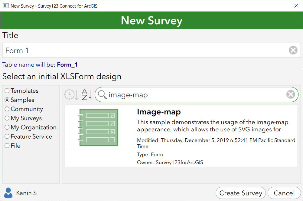 Survey123 Connect - Image Map Sample